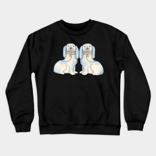 Spaniel dogs, twins, Staffordshire Pottery Style Crewneck Sweatshirt